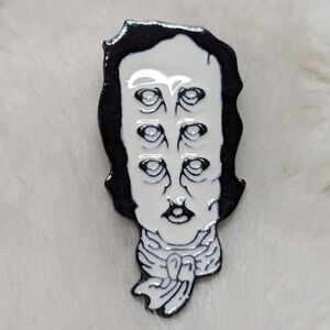 Trippy Edgar Allen Poe Author Poetry Enamel Pin